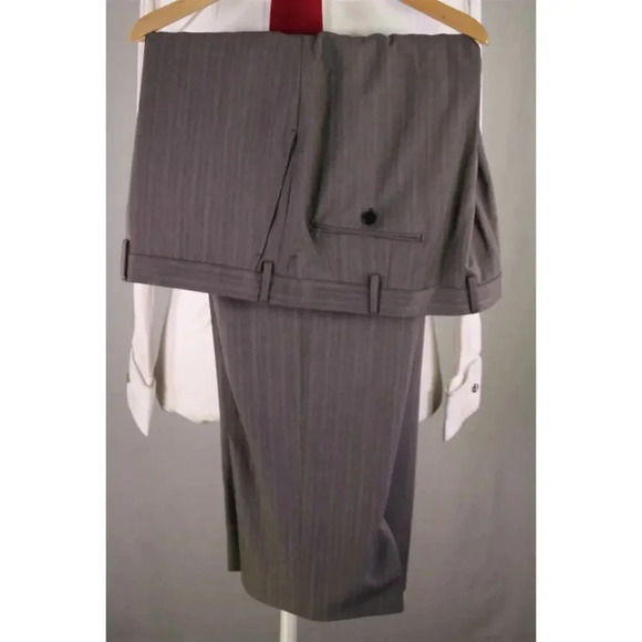 Raffaele Caruso Recent Gray Tonestripe Herringbone Super 180's Wool Suit 52R - Picture 12 of 12